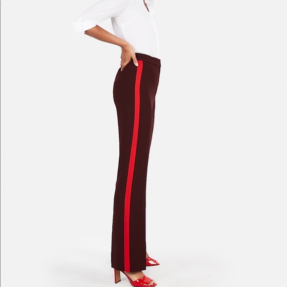 Express Pants - Express Wide Leg Super High Rise Stripe Pant